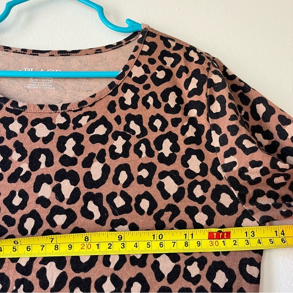 Girls Leopard Print Long Sleeve Dress Brown Black Animal Print Size 10/12 L - Picture 8 of 10